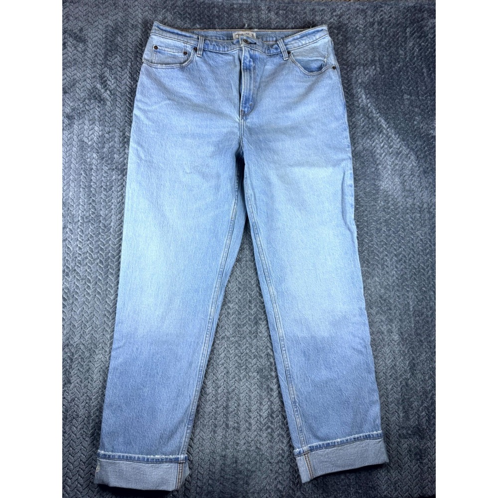 Abercrombie & Fitch 90s Straight Ultra High Rise Jeans Womens 33x16 Blue Denim